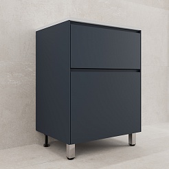 Style Line Тумба с раковиной Лима 60 Plus эмаль графит матовая – фотография-5